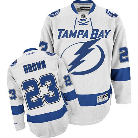 Youth Reebok Tampa Bay Lightning #23 J.T. Brown Authentic White Away NHL Jersey - Ujersey