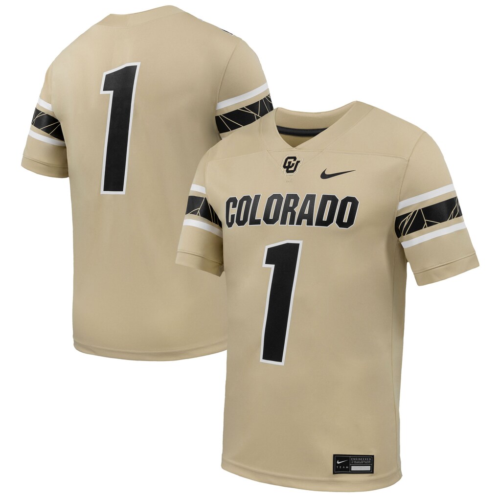 Men's Nike #1 Gold Colorado Buffaloes Alternate Game Football Jersey - ujerseystore