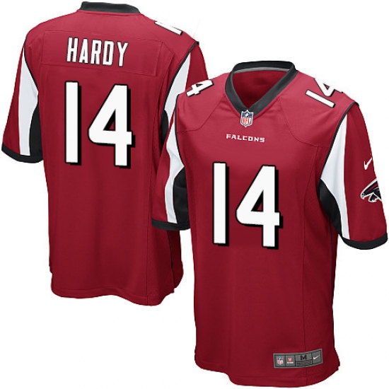 Men's Nike Atlanta Falcons #14 Justin Hardy Game Red Team Color NFL Jersey - Ujersey