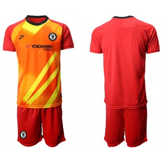 Chelsea Blank Red Goalkeeper Soccer Club Jersey