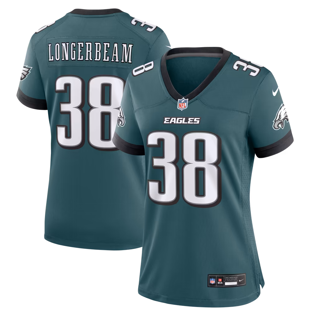 Women's Philadelphia Eagles Robert Longerbeam Nike Midnight Green Team Game Jersey - Ujersey