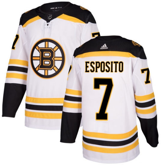 Men's Adidas Boston Bruins #7 Phil Esposito Authentic White Away NHL Jersey - Ujersey