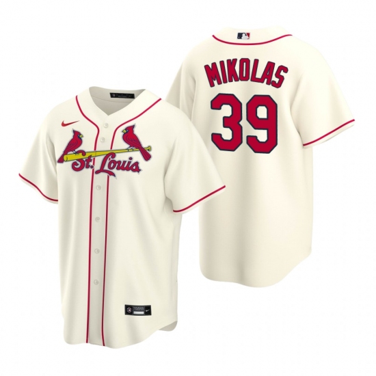 Men's Nike St. Louis Cardinals #39 Miles Mikolas Cream Alternate Stitched Baseball Jersey - Ujersey