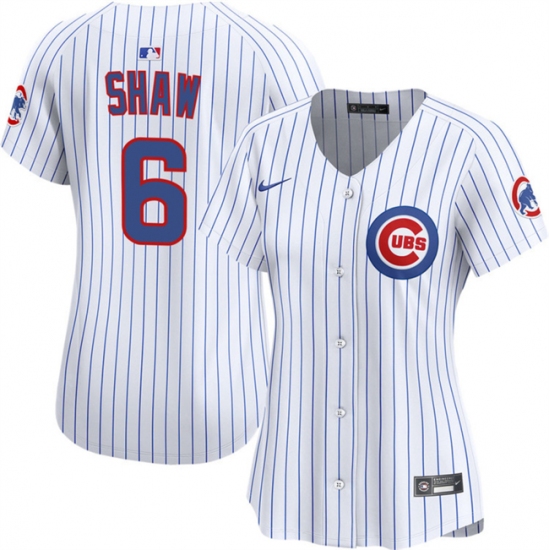 Women's Chicago Cubs #6 Matt Shaw White Home Limited Stitched Baseball Jersey(Run Small) - Ujersey