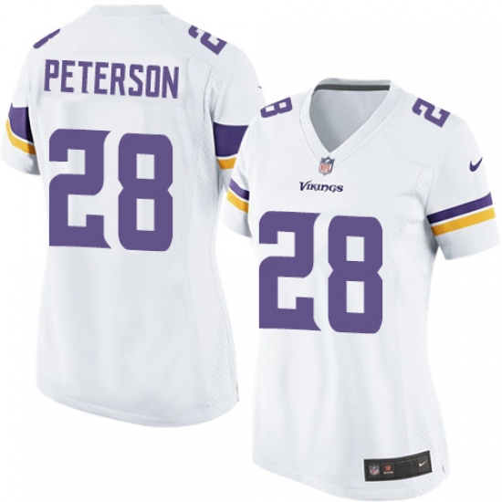 Women's Nike Minnesota Vikings #28 Adrian Peterson Game White NFL Jersey - Ujersey