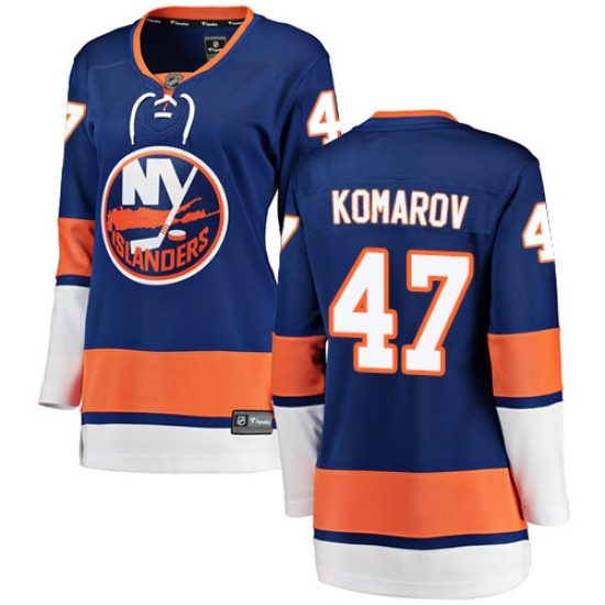 Women's New York Islanders #47 Leo Komarov Fanatics Branded Royal Blue Home Breakaway NHL Jersey