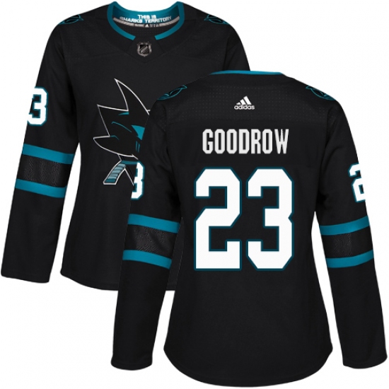 Women's Adidas San Jose Sharks #23 Barclay Goodrow Premier Black Alternate NHL Jersey - Ujersey