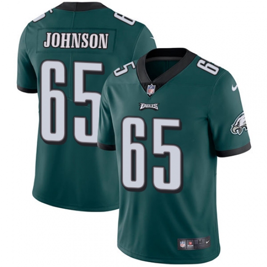 Youth Nike Philadelphia Eagles #65 Lane Johnson Midnight Green Team Color Vapor Untouchable Limited Player NFL Jersey - Ujersey