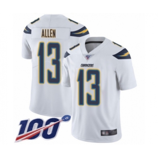 Men's Los Angeles Chargers #13 Keenan Allen White Vapor Untouchable Limited Player 100th Season Football Jersey - Ujersey