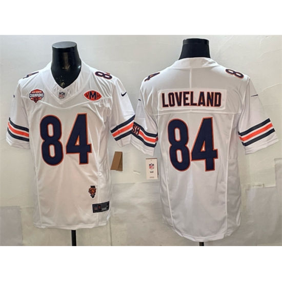 Men's Chicago Bears #84 Colston Loveland White F.U.S.E. 2025 NFC North Champions & VMH Vapor Untouchable Limited Stitched Football Jersey - Ujersey