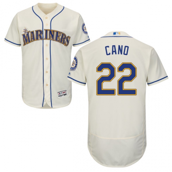 Men's Majestic Seattle Mariners #22 Robinson Cano Cream Alternate Flex Base Authentic Collection MLB Jersey - Ujersey