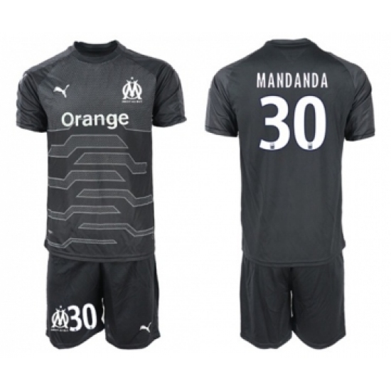 Marseille #30 Mandanda Black Goalkeeper Soccer Club Jersey