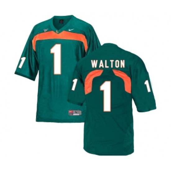Miami Hurricanes 1 Mark Walton Green College Football Jersey - Ujersey