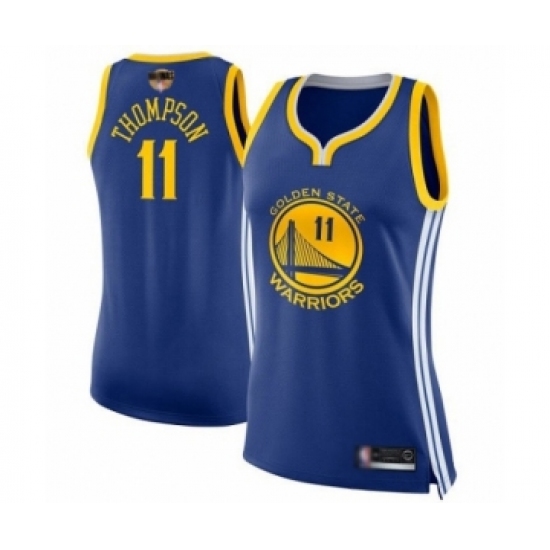 Women's Golden State Warriors #11 Klay Thompson Swingman Royal Blue 2019 Basketball Finals Bound Basketball Jersey - Icon Edition