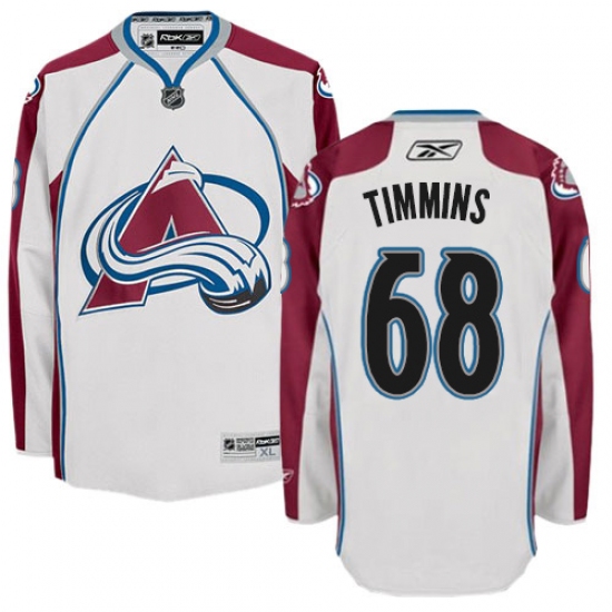 Women's Reebok Colorado Avalanche #68 Conor Timmins Authentic White Away NHL Jersey - Ujersey