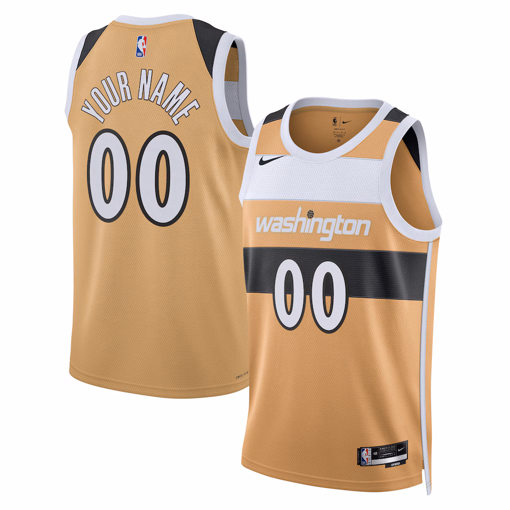 Unisex Washington Wizards Nike Gold 2025/26 City Edition Swingman Custom Jersey