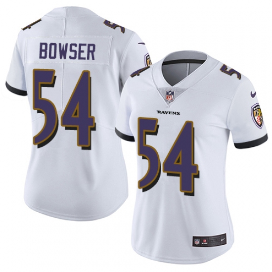 Women's Nike Baltimore Ravens #54 Tyus Bowser White Vapor Untouchable Limited Player NFL Jersey - Ujersey