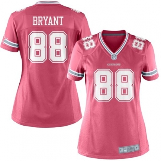 Women's Nike Dallas Cowboys #88 Dez Bryant Limited Pink NFL Jersey - Ujersey