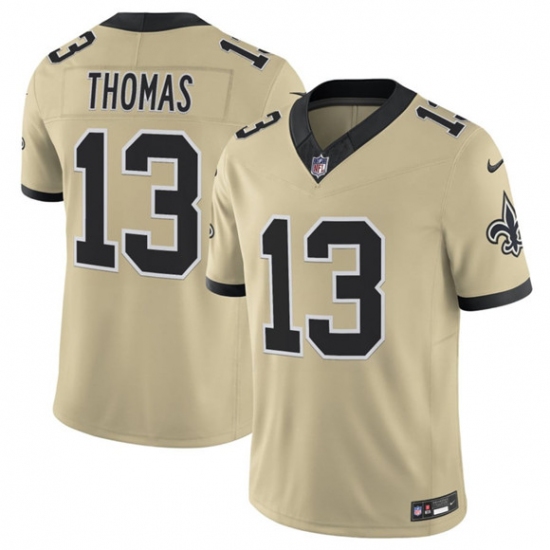 Men's New Orleans Saints #13 Michael Thomas Gold 2025 F.U.S.E. Alternate Vapor Limited Football Stitched Jersey - Ujersey