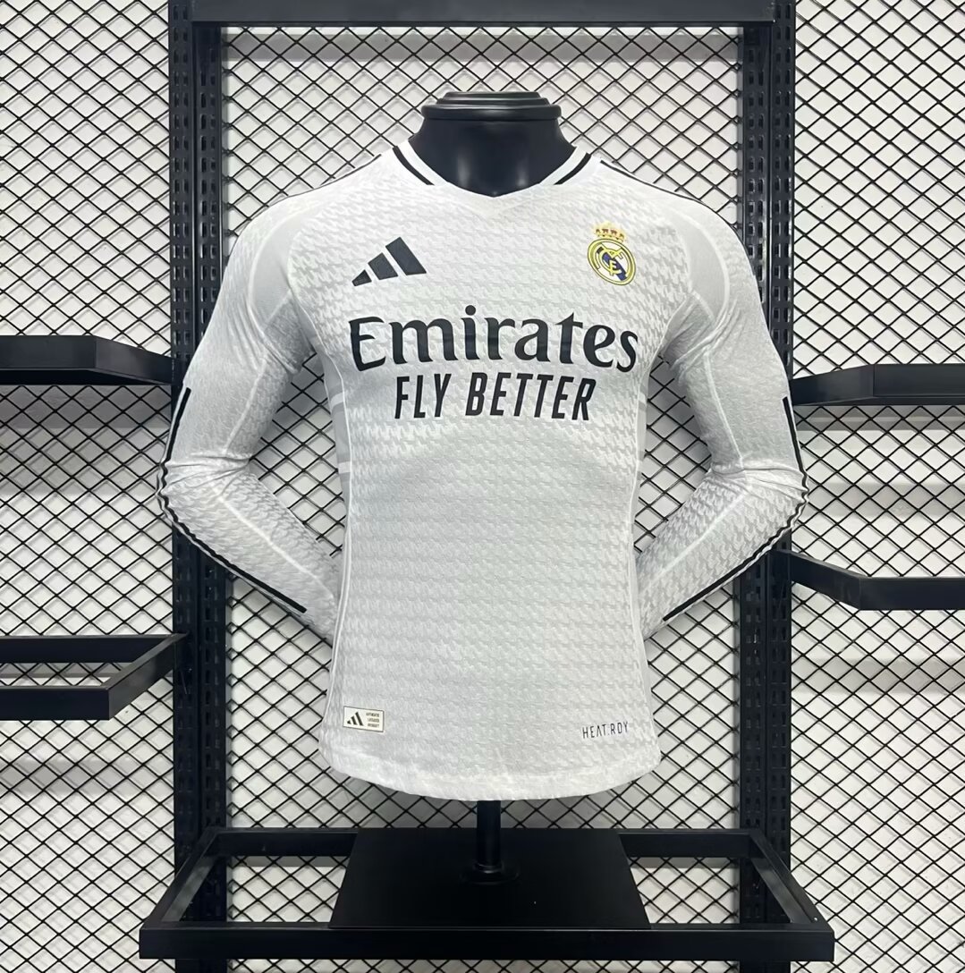 Real Madrid Soccer Jersey Home Long Sleeve Shirt 2024/25 - U-jersey