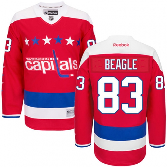 Men's Reebok Washington Capitals #83 Jay Beagle Authentic Red Third NHL Jersey - Ujersey