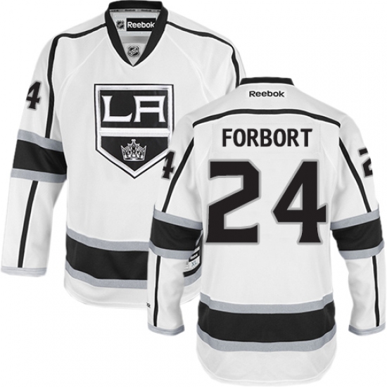 Youth Reebok Los Angeles Kings #24 Derek Forbort Authentic White Away NHL Jersey - Ujersey