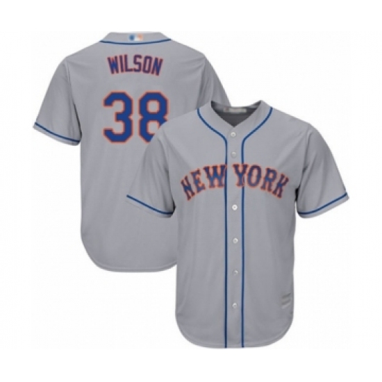 Youth New York Mets #38 Justin Wilson Authentic Grey Road Cool Base Baseball Player Jersey