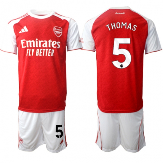 Men's Arsenal F.C #5 Thomas 2026 Red Home Soccer Jersey Suit