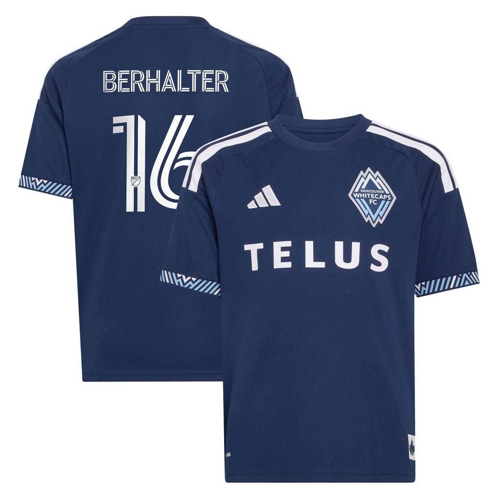 Youth Vancouver Whitecaps FC Sebastian Berhalter adidas Blue The Coastal Jersey Replica Jersey - Ujersey