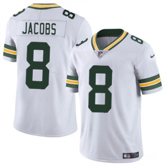 Men's Green Bay Packers #8 Josh Jacobs White Vapor Limited Football Stitched Jersey - Ujersey