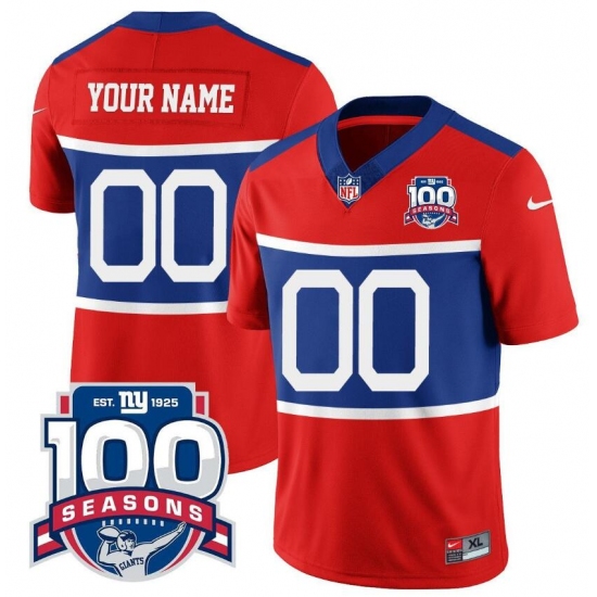 Men's New York Giants ACTIVE PLAYER Custom Century Red 100TH Season Commemorative Limited Football Stitched Jersey - Ujersey