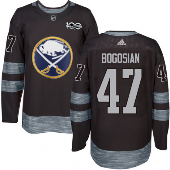 Men's Adidas Buffalo Sabres #47 Zach Bogosian Authentic Black 1917-2017 100th Anniversary NHL Jersey - Ujersey