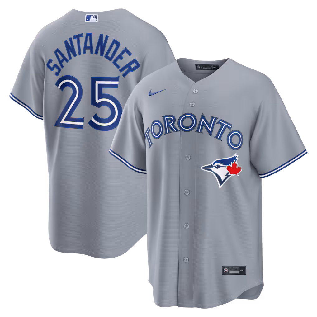 Men's Toronto Blue Jays Anthony Santander Nike Gray Road Replica Jersey - SUjersey01