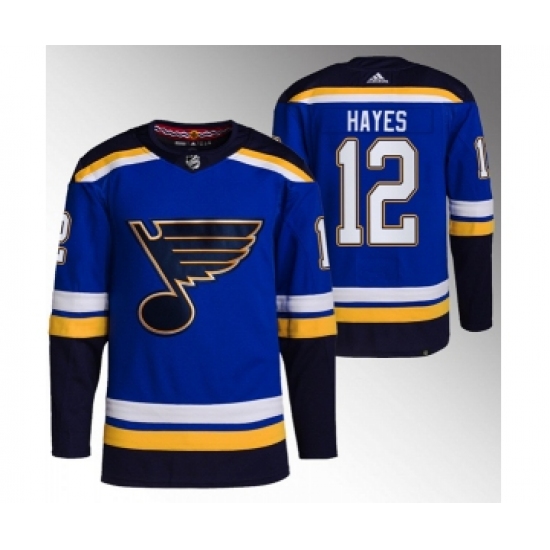 Men's St. Louis Blues #12 Kevin Hayes Blue Stitched Jersey - Ujersey