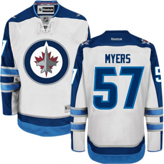 Women's Reebok Winnipeg Jets #57 Tyler Myers Authentic White Away NHL Jersey - Ujersey