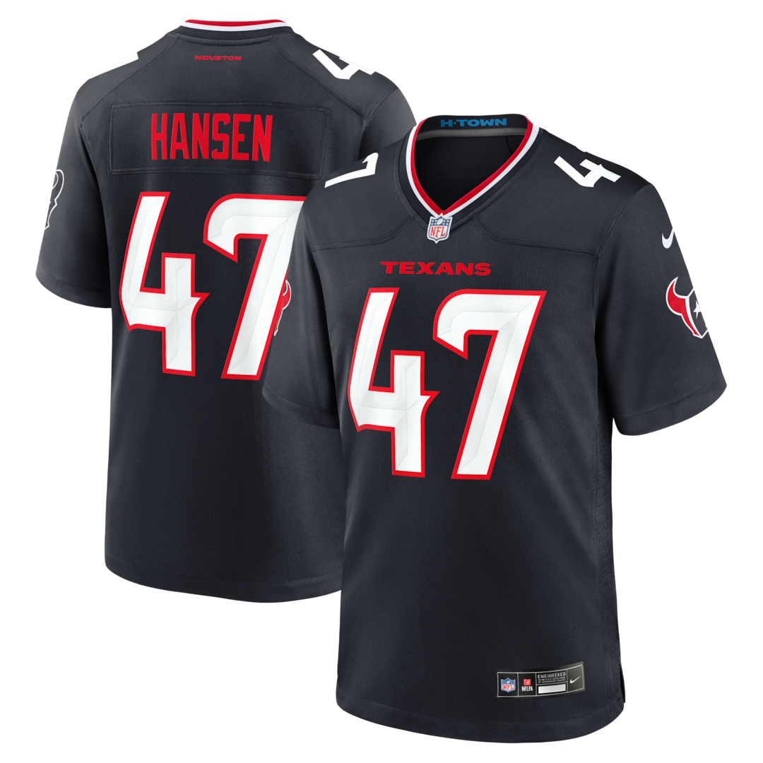 Men's Houston Texans Louis Hansen Nike Navy Team Game Jersey