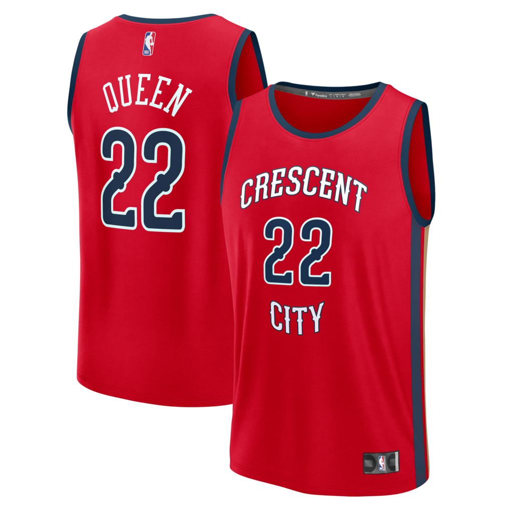 Men's New Orleans Pelicans Derik Queen Fanatics Red Fast Break Replica Player Jersey - Statement Edition - U-jersey