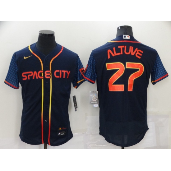 Men's Houston Astros #27 Jose Altuve Nike Navy 2022 City Connect Player Jersey