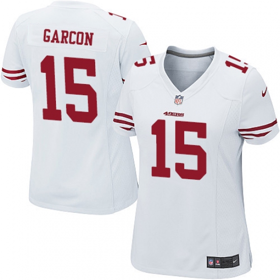 Women's Nike San Francisco 49ers #15 Pierre Garcon Game White NFL Jersey - Ujersey