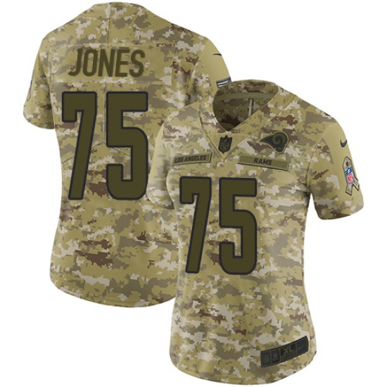 Women's Nike Los Angeles Rams #75 Deacon Jones Limited Camo 2018 Salute to Service NFL Jersey - Ujersey