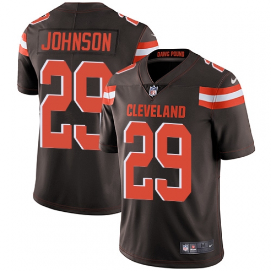 Men's Nike Cleveland Browns #29 Duke Johnson Brown Team Color Vapor Untouchable Limited Player NFL Jersey - Ujersey