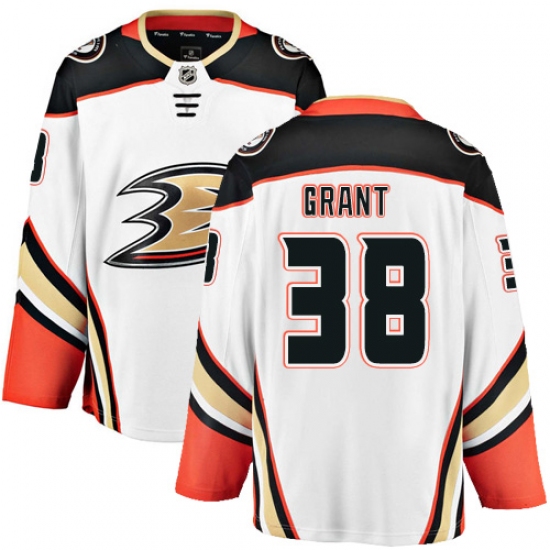 Youth Anaheim Ducks #38 Derek Grant Fanatics Branded White Away Breakaway NHL Jersey