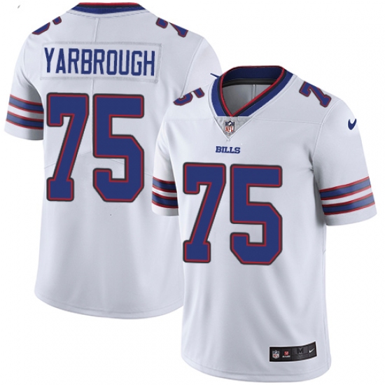 Youth Nike Buffalo Bills #75 Eddie Yarbrough White Vapor Untouchable Limited Player NFL Jersey - Ujersey