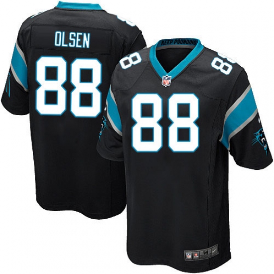 Men's Nike Carolina Panthers #88 Greg Olsen Game Black Team Color NFL Jersey - Ujersey