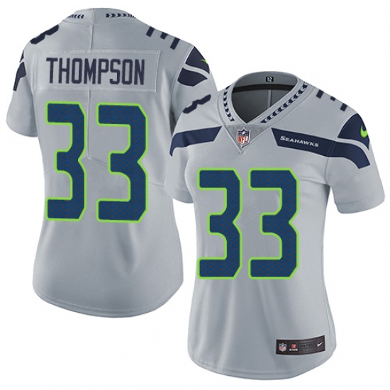 Women's Nike Seattle Seahawks #33 Tedric Thompson Grey Alternate Vapor Untouchable Limited Player NFL Jersey - Ujersey