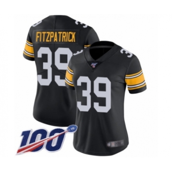 Women's Pittsburgh Steelers #39 Minkah Fitzpatrick Black Alternate Vapor Untouchable Limited Player 100th Season Football Jersey - Ujersey