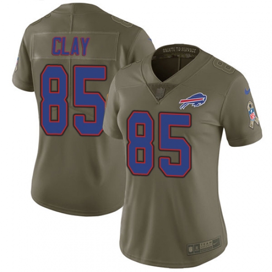 Women's Nike Buffalo Bills #85 Charles Clay Limited Olive 2017 Salute to Service NFL Jersey - Ujersey
