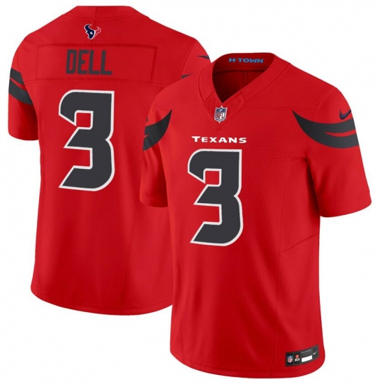 Men's Houston Texans #3 Tank Dell Red 2024 Alternate F.U.S.E Vapor Football Stitched Jersey - Ujersey