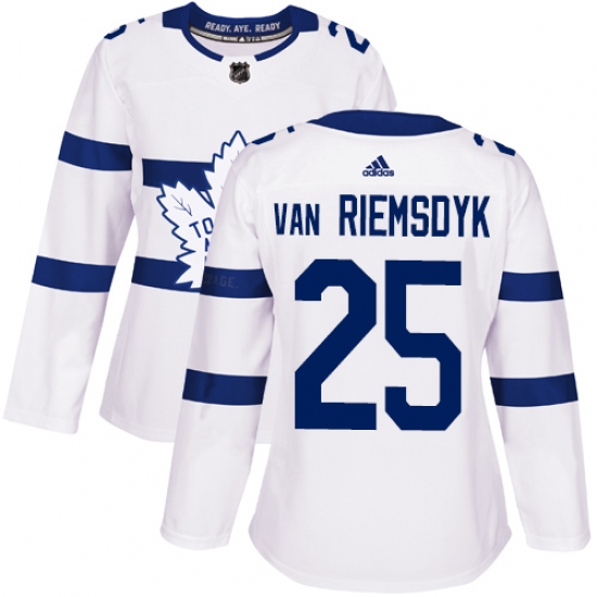 Women's Adidas Toronto Maple Leafs #25 James Van Riemsdyk Authentic White 2018 Stadium Series NHL Jersey - Ujersey