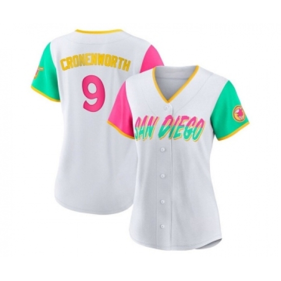 Women's San Diego Padres #9 Jake Cronenworth White 2022 City Connect Cool Base Stitched Baseball Jersey(Run Small) - Ujersey